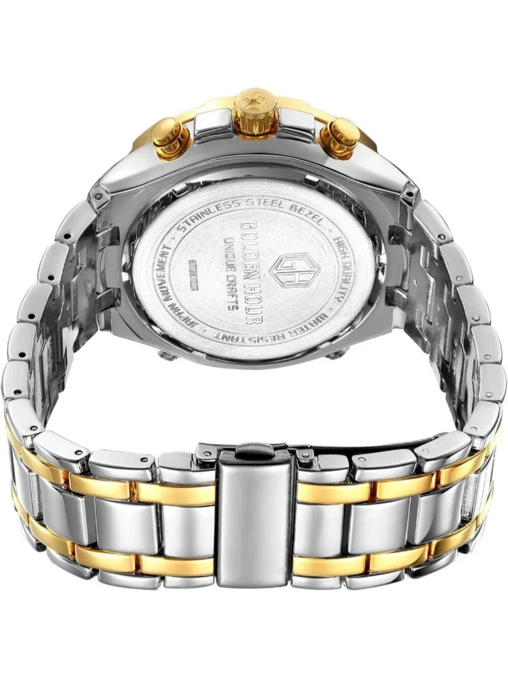 Mens Silver Black Stainless Steel Analog Digital Outdoor Waterproof Luxury Watch